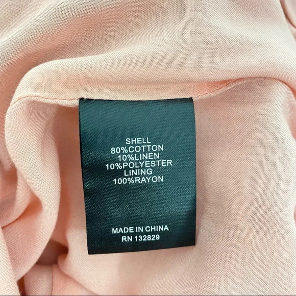 Tularosa Essie Jumpsuit Open Back Linen Cotton Blend Blush Pink Flared Size S - Picture 10 of 11